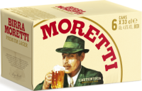 Birra Moretti sixpack met 6 blikjes van 33cl
